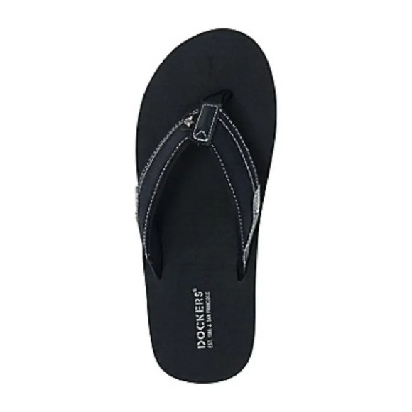 Dockers Mens Flip-Flops Black and White Small Size 7/8 New main image 5